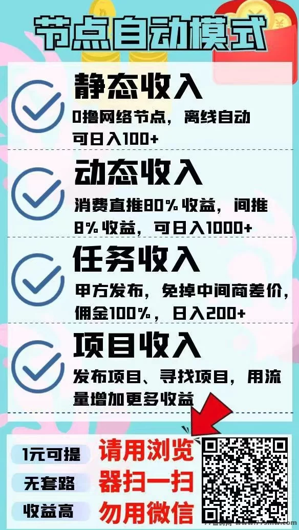 节点能量轻松褂机，每天赚到百圆不是梦！(1)