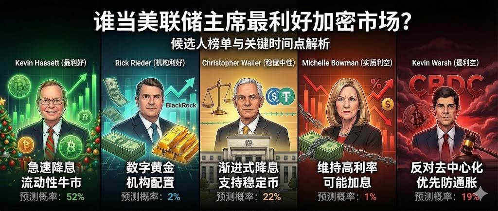 美联储主席争夺战白热化:五大候选人谁将引爆2026年加密牛市?
