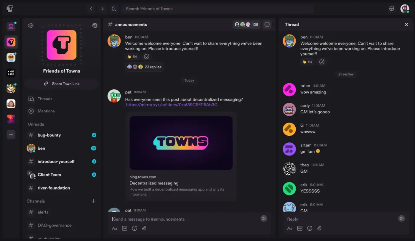 a16z领投Coinbase跟投:Towns如何重构Web3社交的经济模型?(1) a16z领投Coinbase跟投:Towns如何重构Web3社交的经济模型?(1)